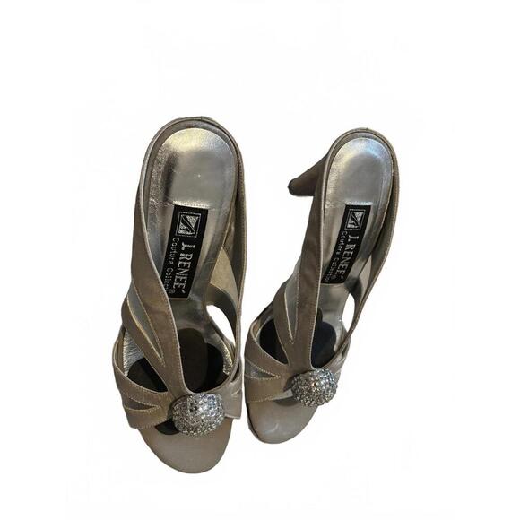 J. Reneé Couture Women's Silver Sandals Decorative Accent 7 - Picture 3 of 7